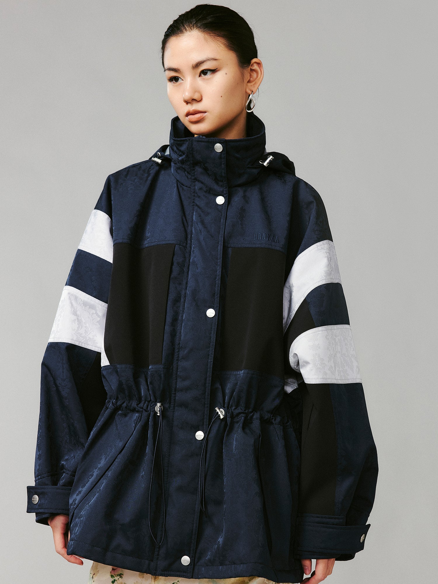 Satin utility padded parka jacket