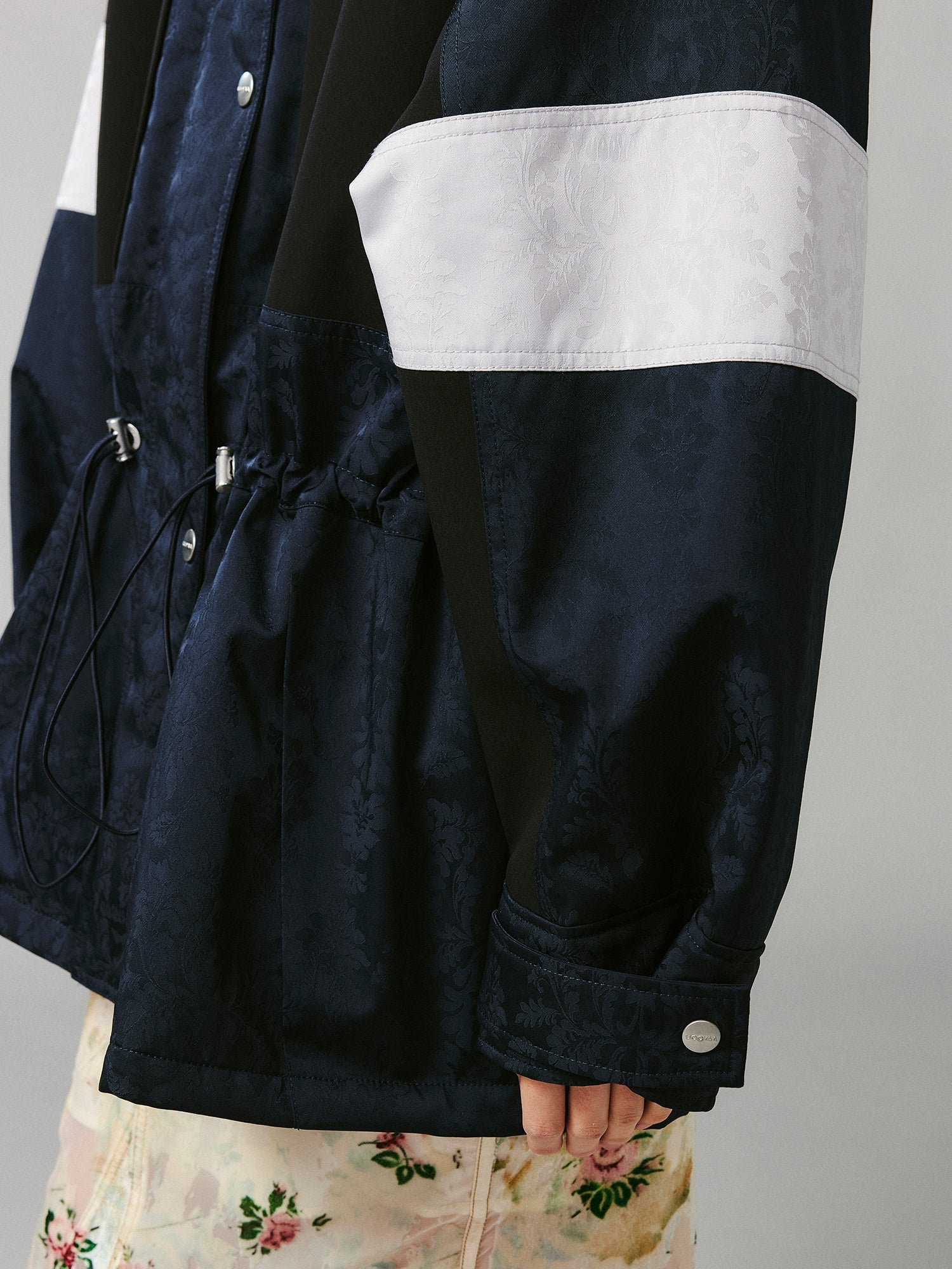 Satin utility padded parka jacket