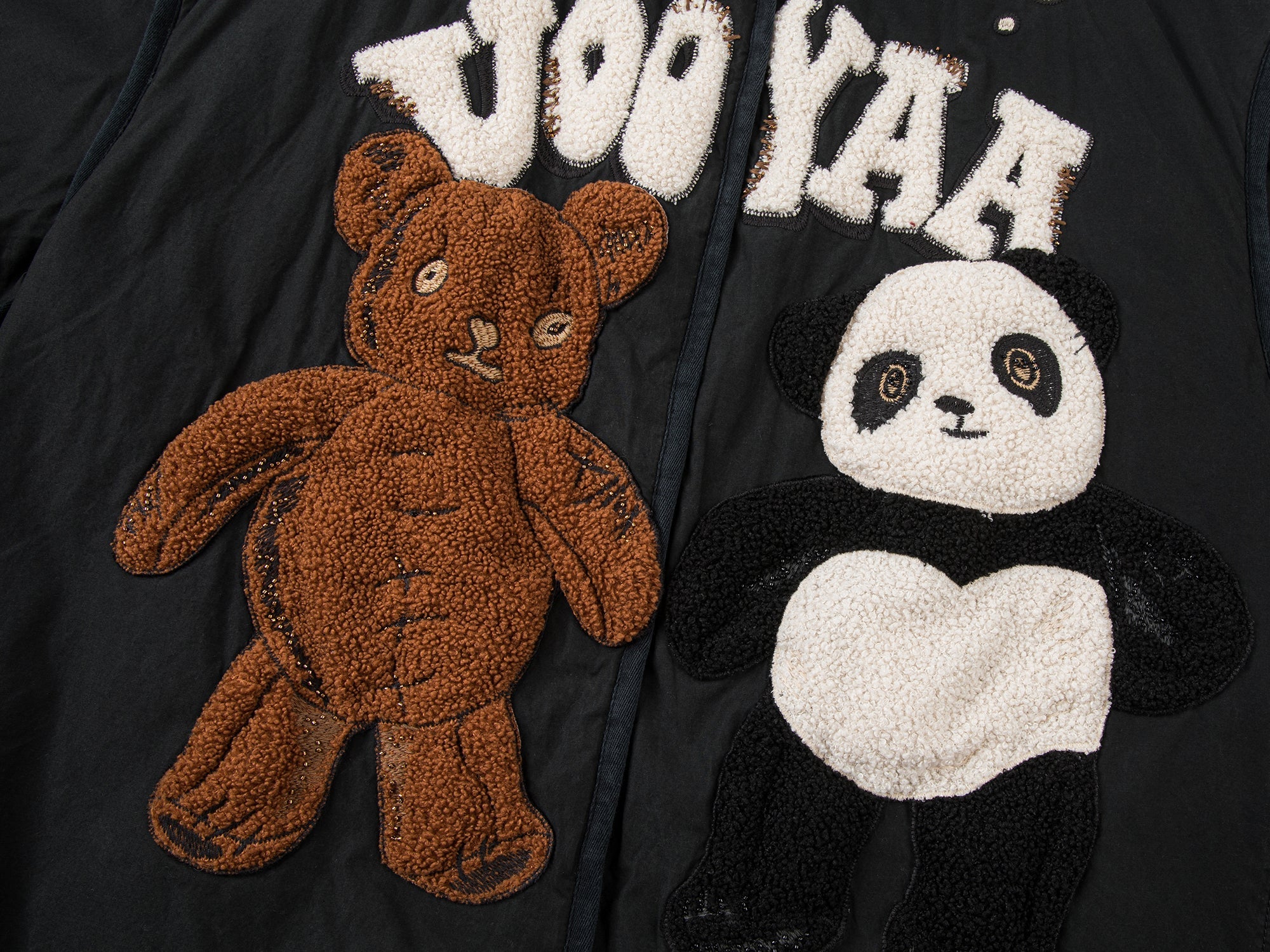 ''Panda and Bear" plush cotton jacket
