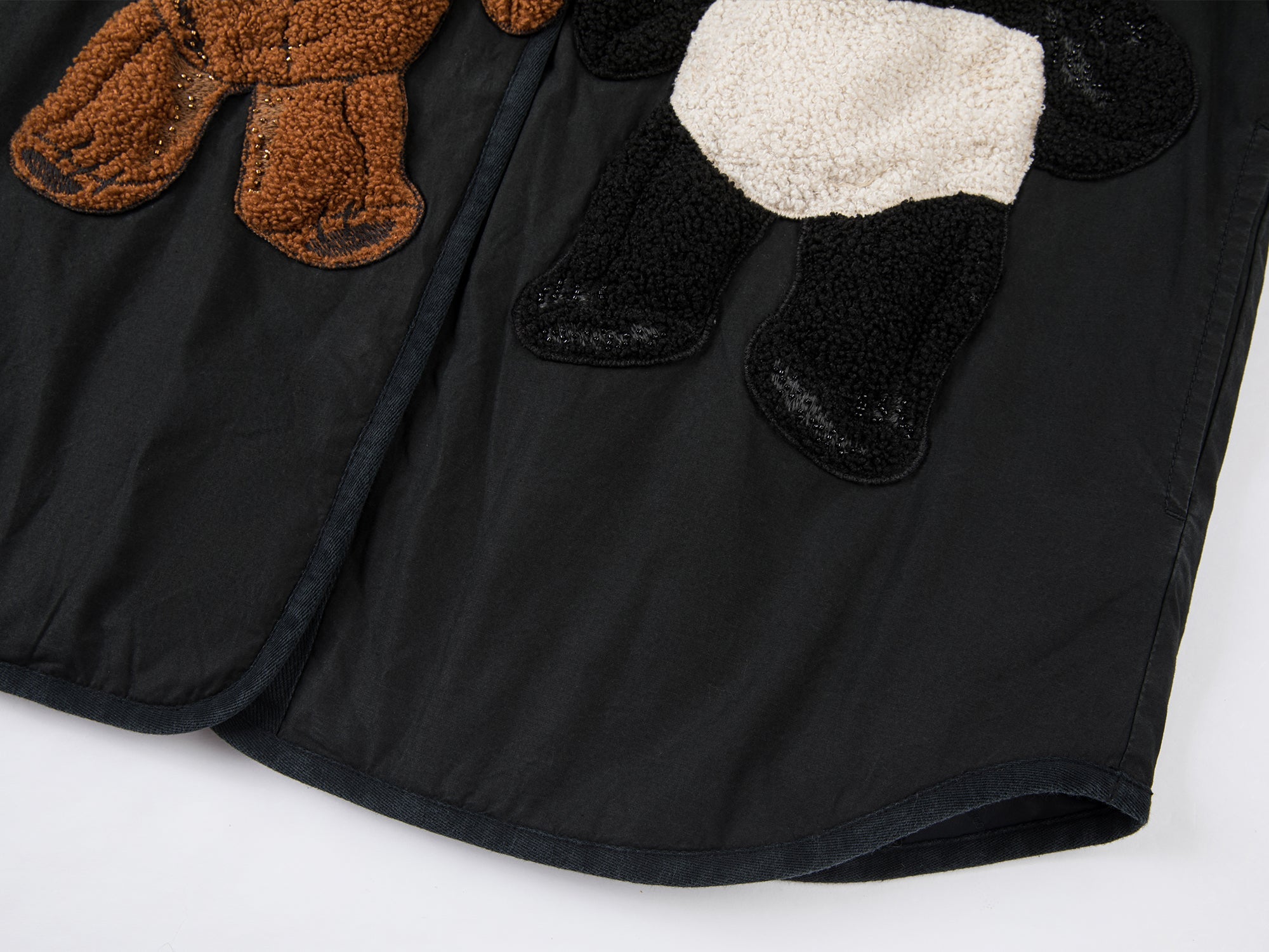 ''Panda and Bear" plush cotton jacket