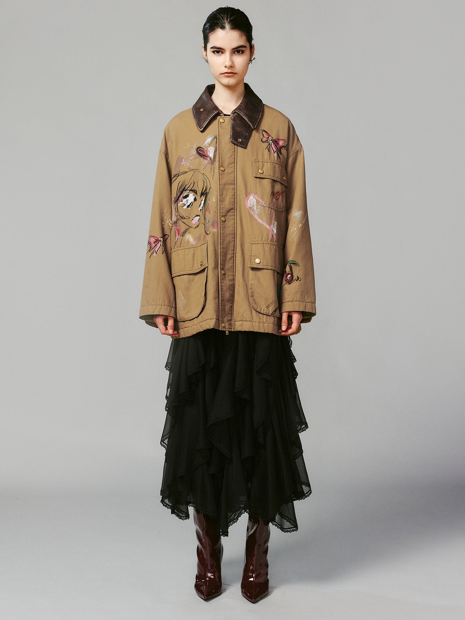 Graffiti anime girl outdoor jacket