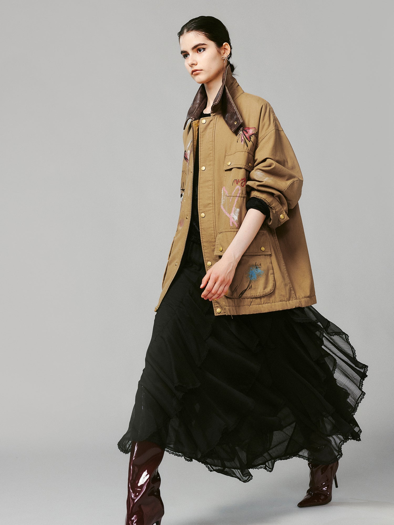 Graffiti anime girl outdoor jacket