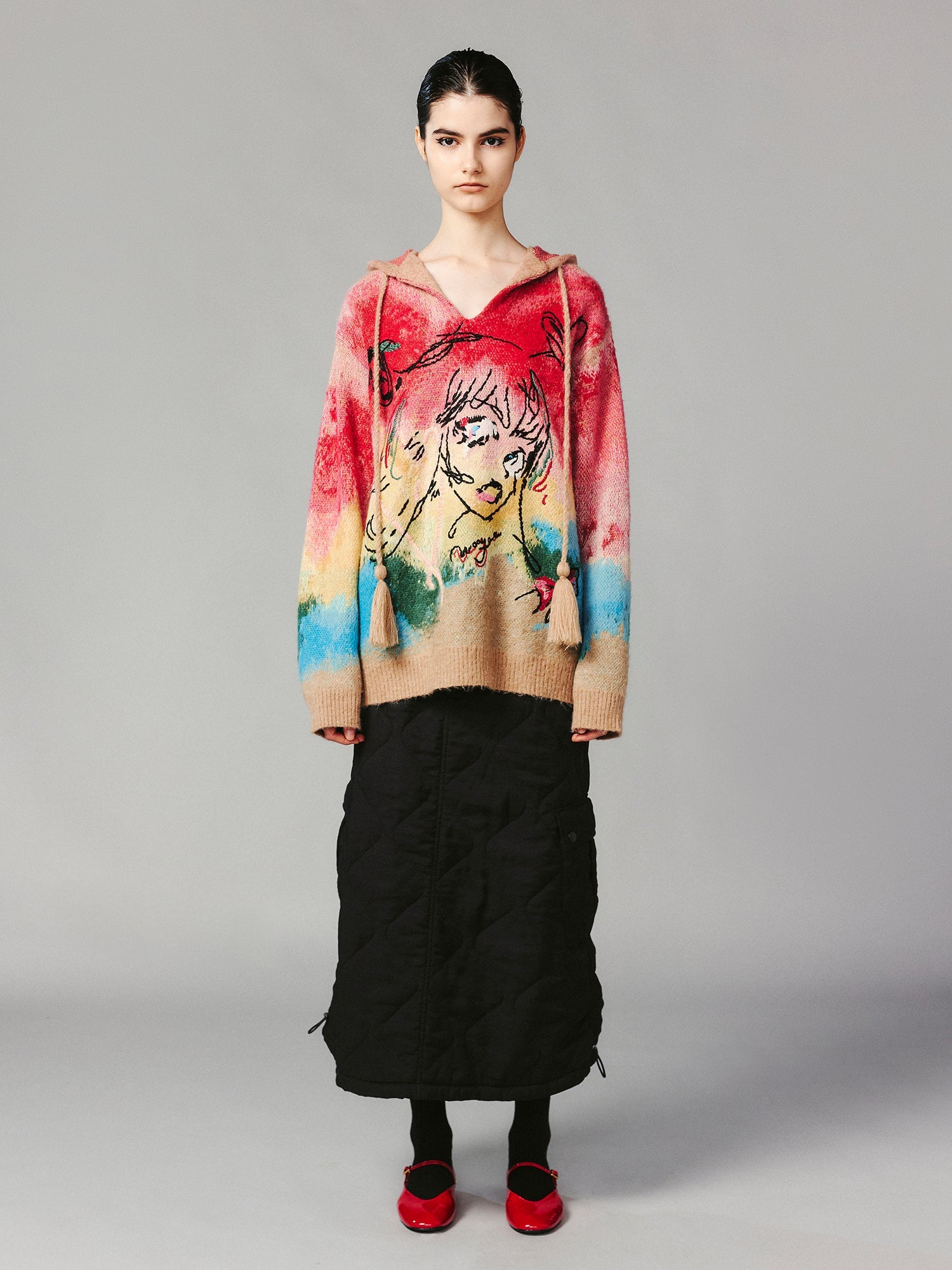 Graffiti anime girl hooded sweater