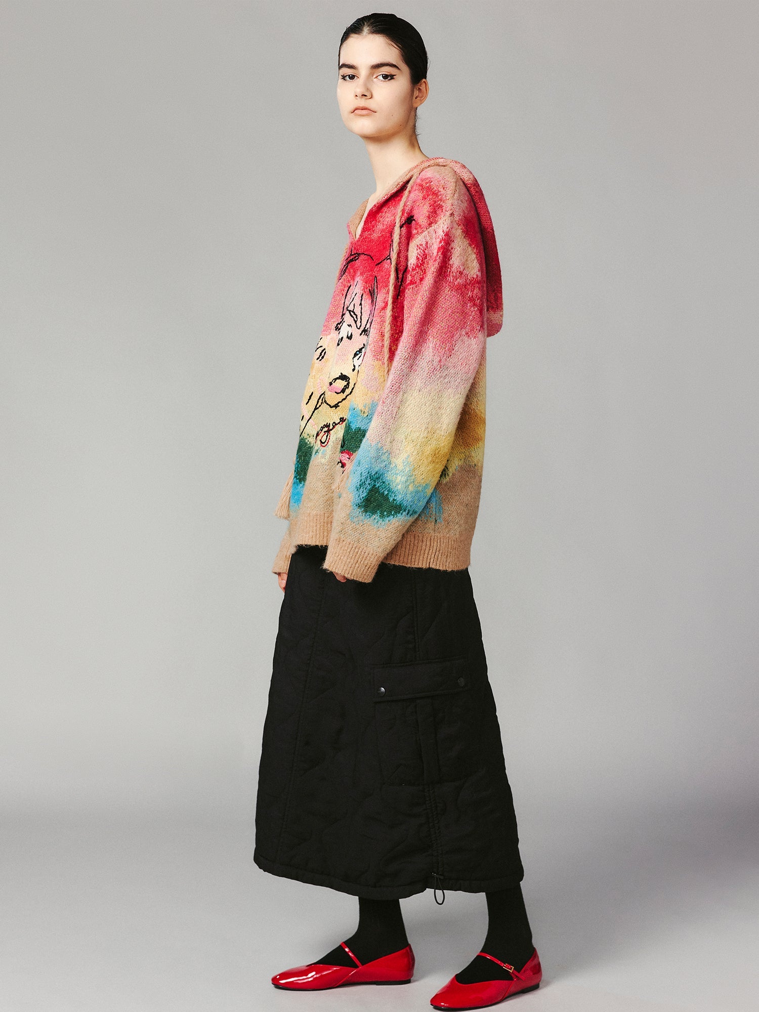 Graffiti anime girl hooded sweater