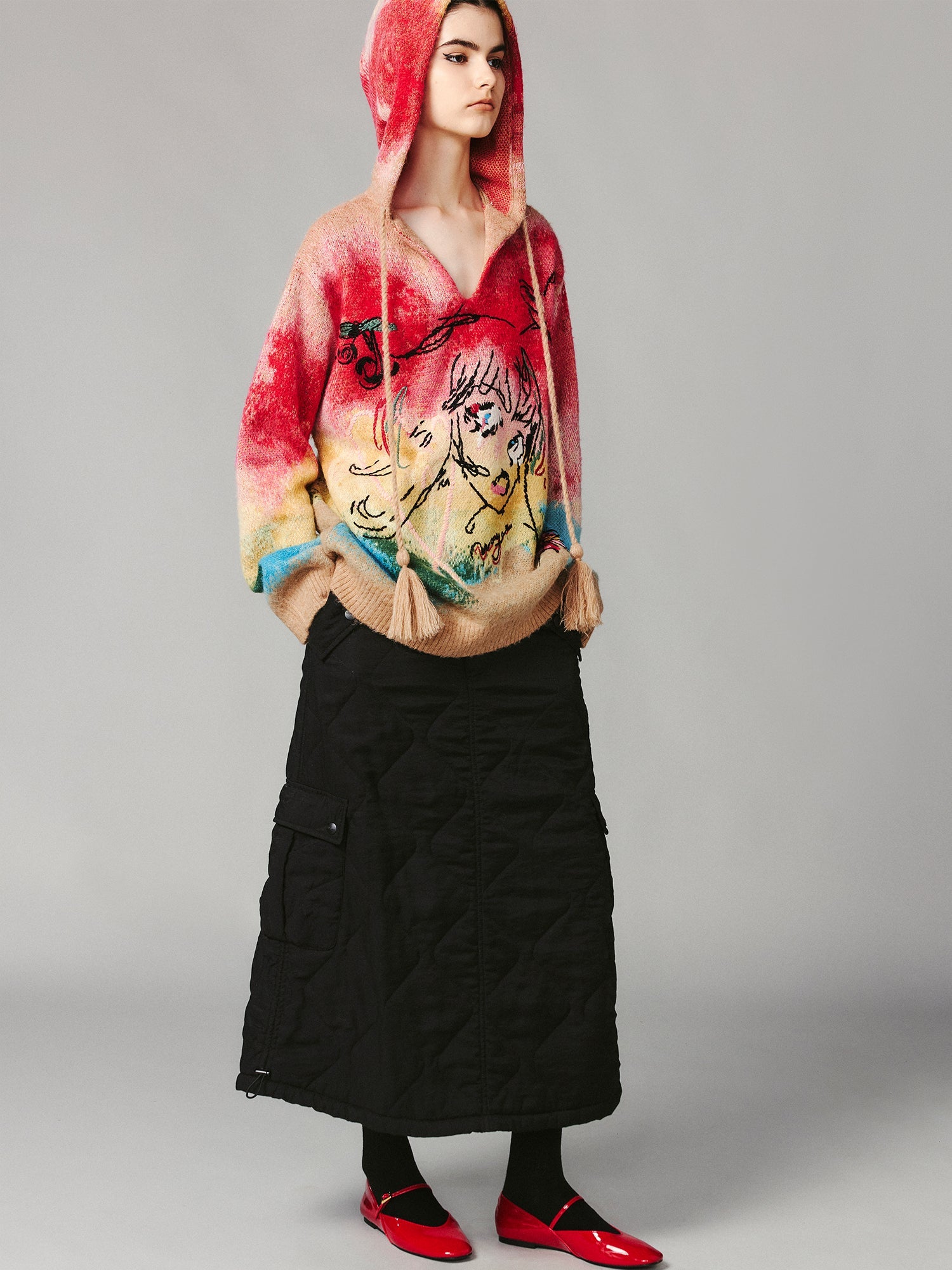 Graffiti anime girl hooded sweater