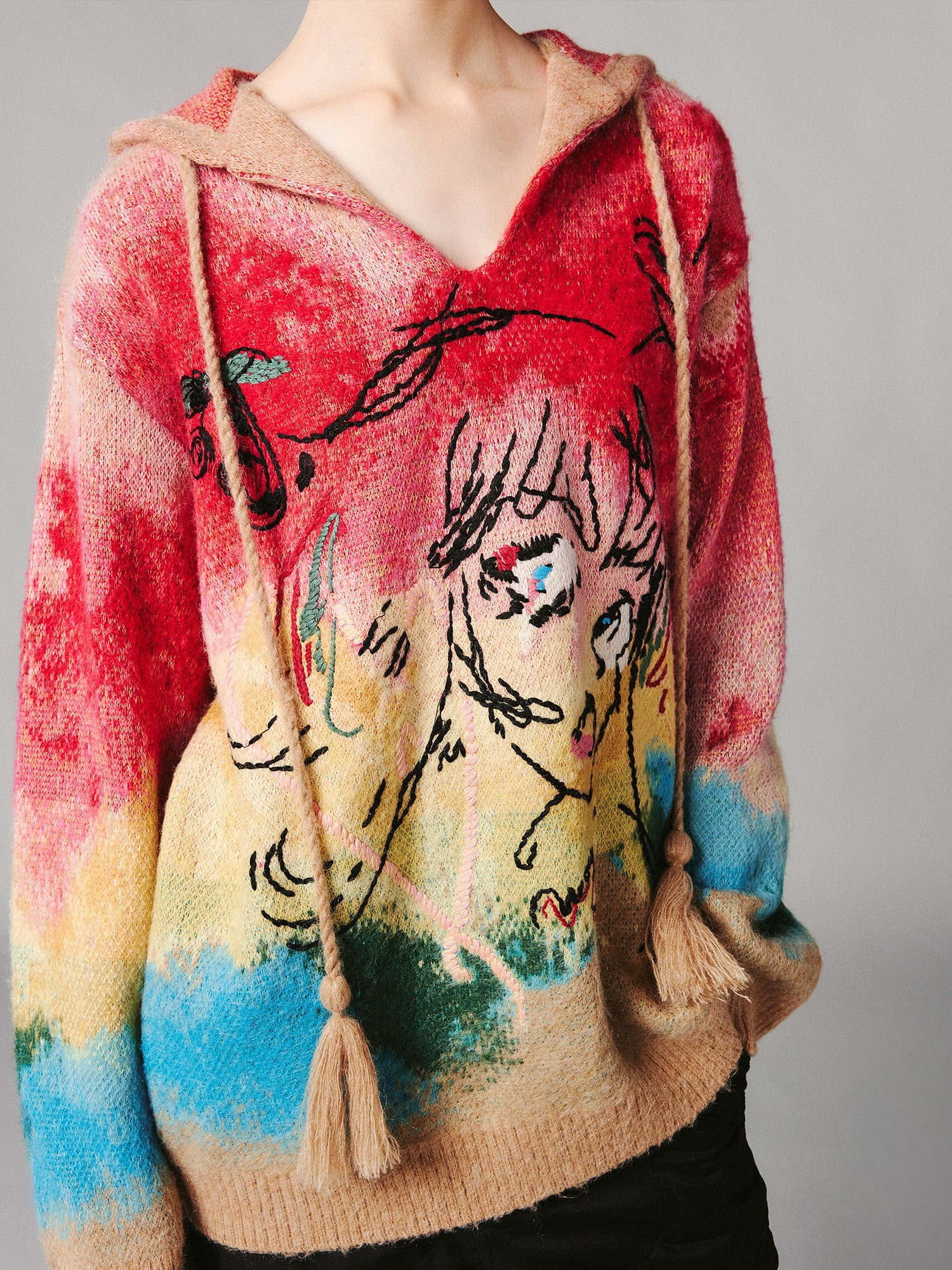 Graffiti anime girl hooded sweater