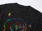 Graffiti anime girl sweater in dark grey