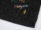 Graffiti anime girl sweater in dark grey