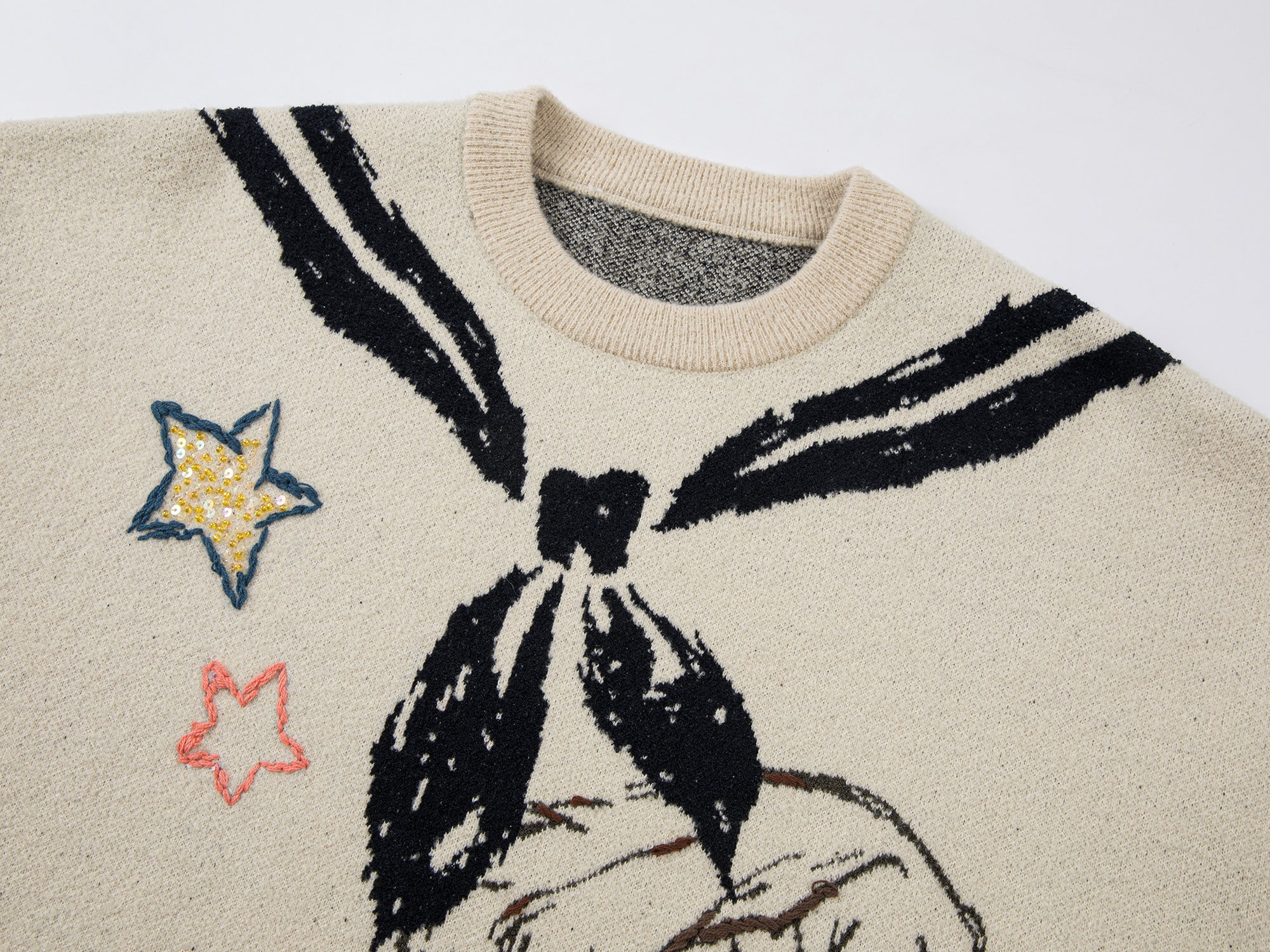Graffiti trompe l'oeil sailor collar anime girl sweater