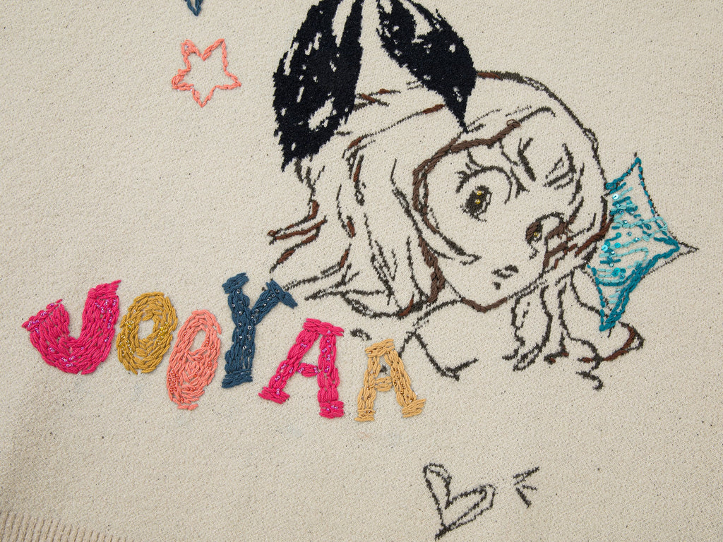 落書きトロンプ・ルイユのセーラーカラーのアニメの女の子のセーター