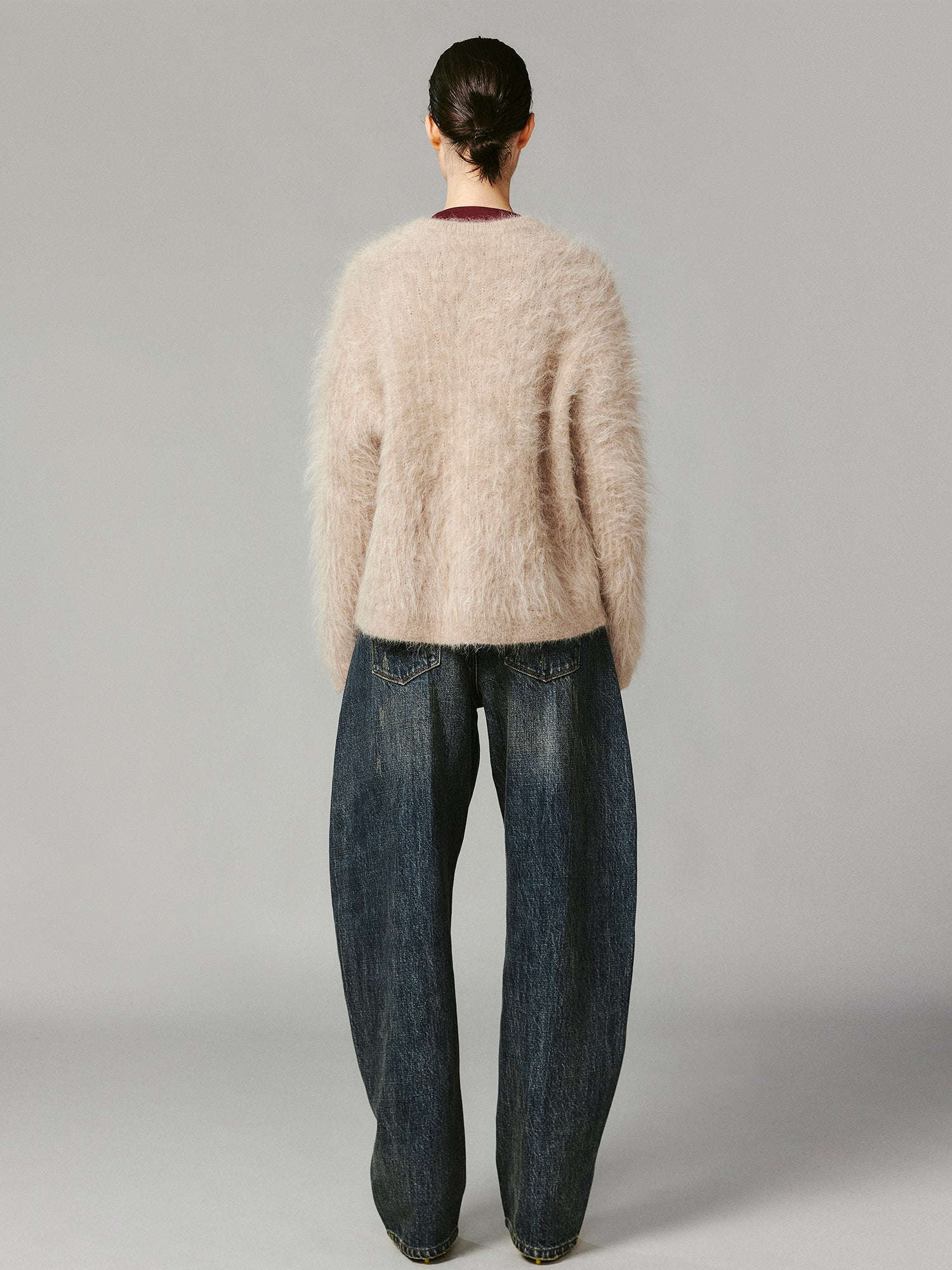 Fluffly long sleeve wool cardigan