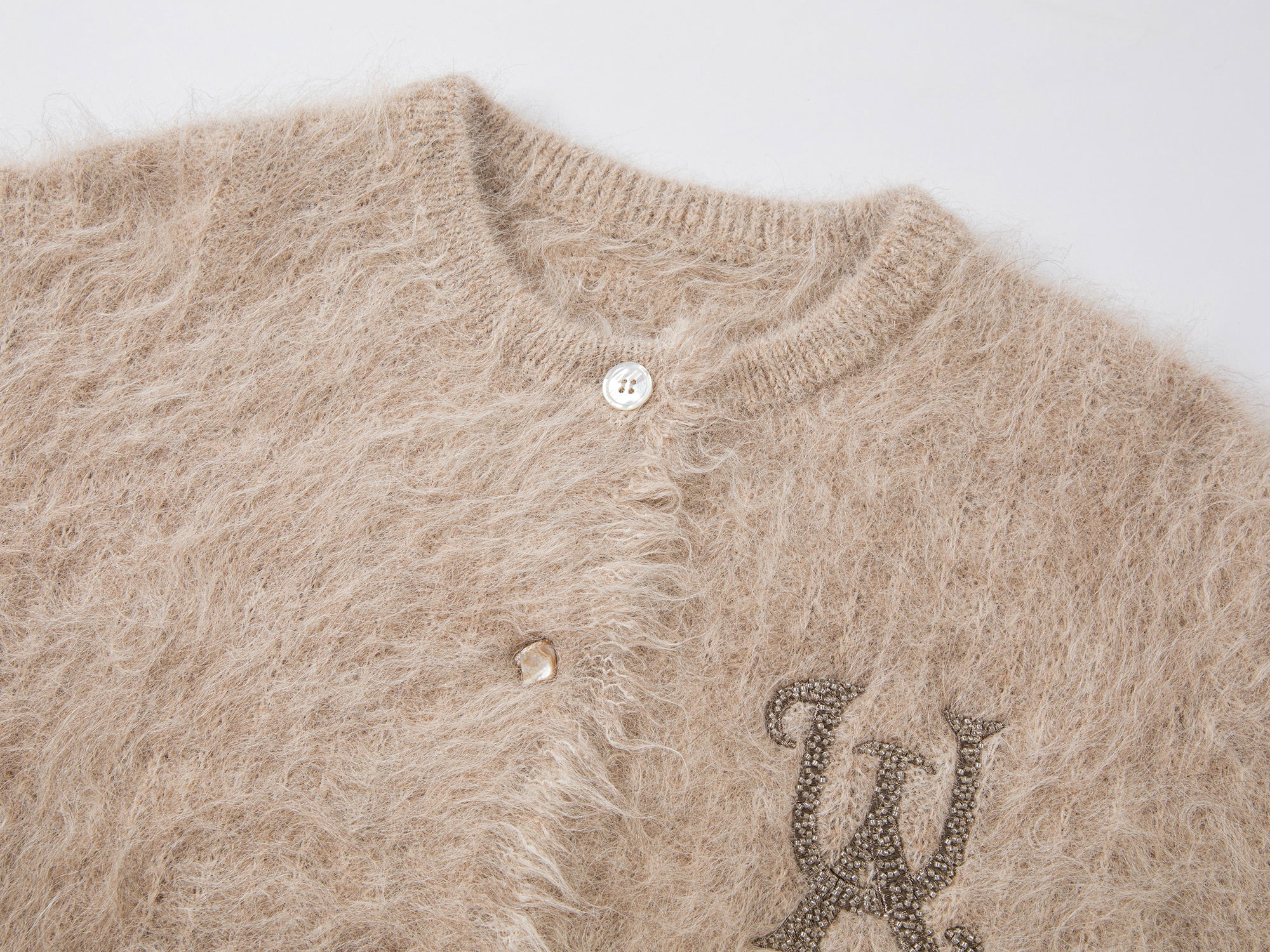 Fluffly long sleeve wool cardigan