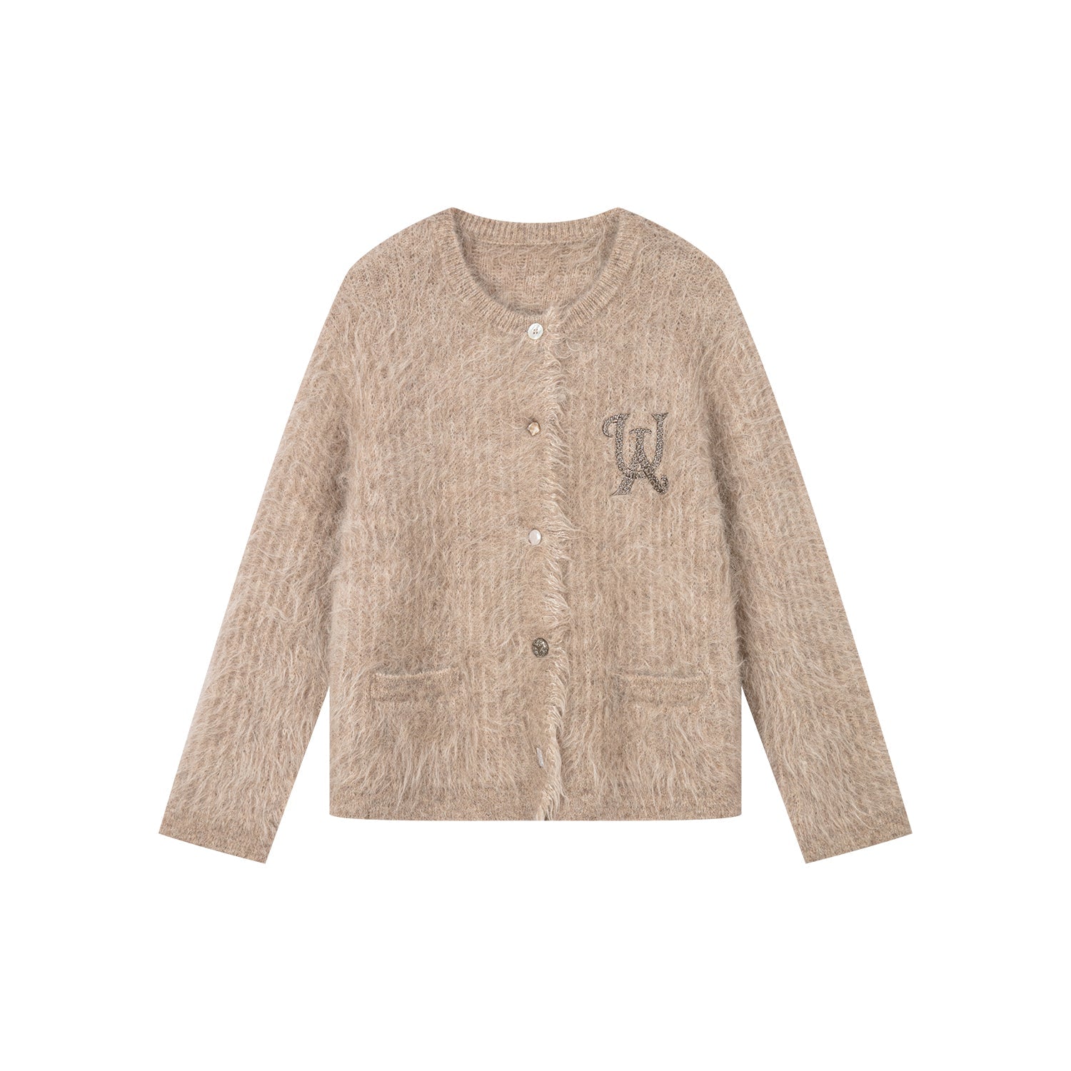 Fluffly long sleeve wool cardigan