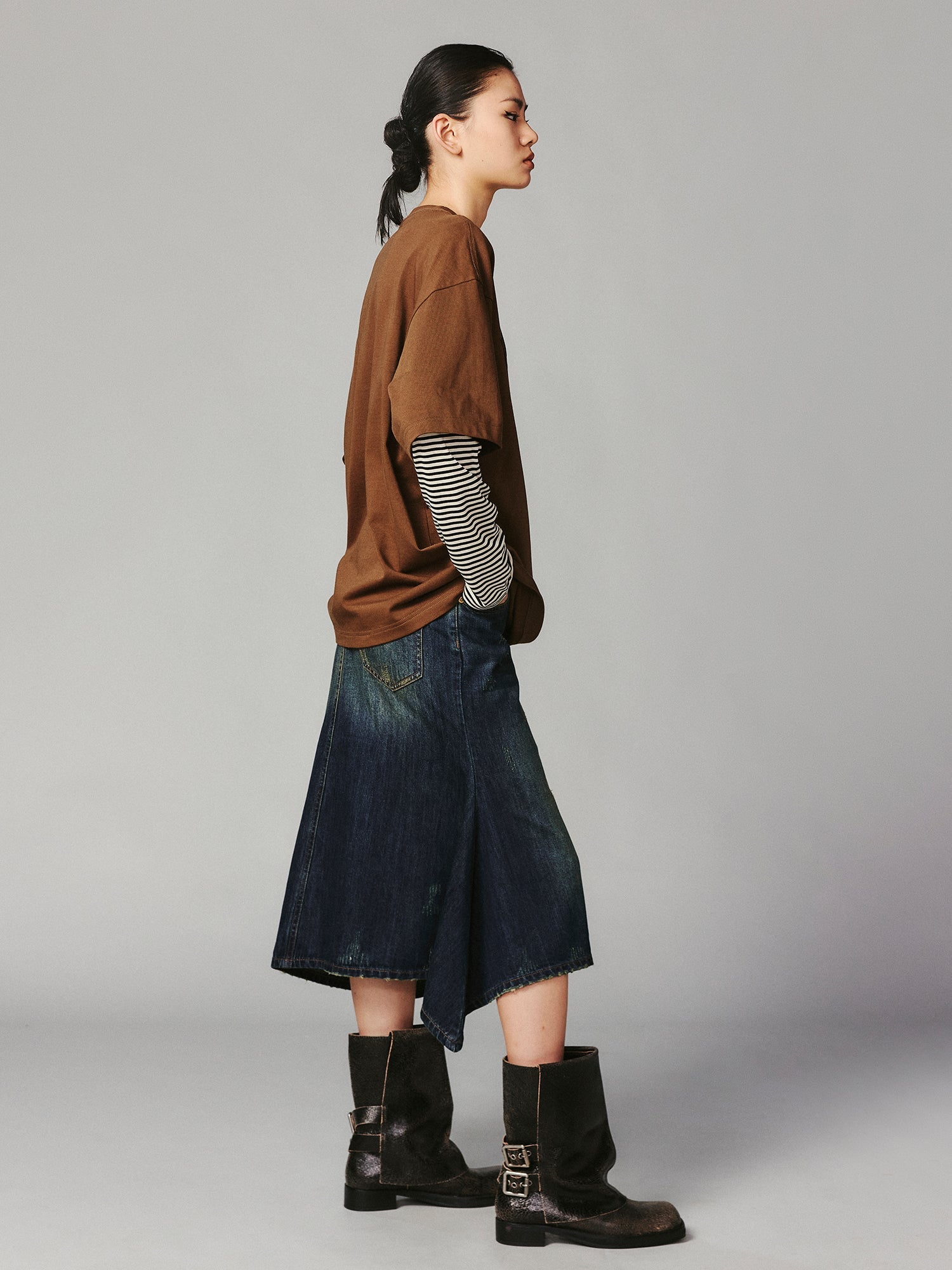 Double layered long-sleeve t-shirt with bear