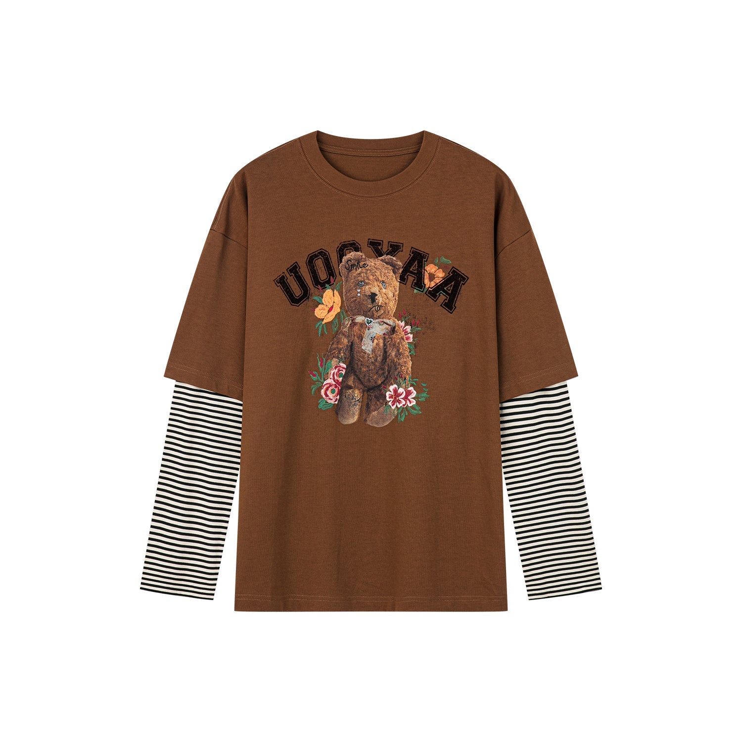 Double layered long-sleeve t-shirt with bear