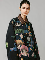 Anime girl tapestry workwear jacket