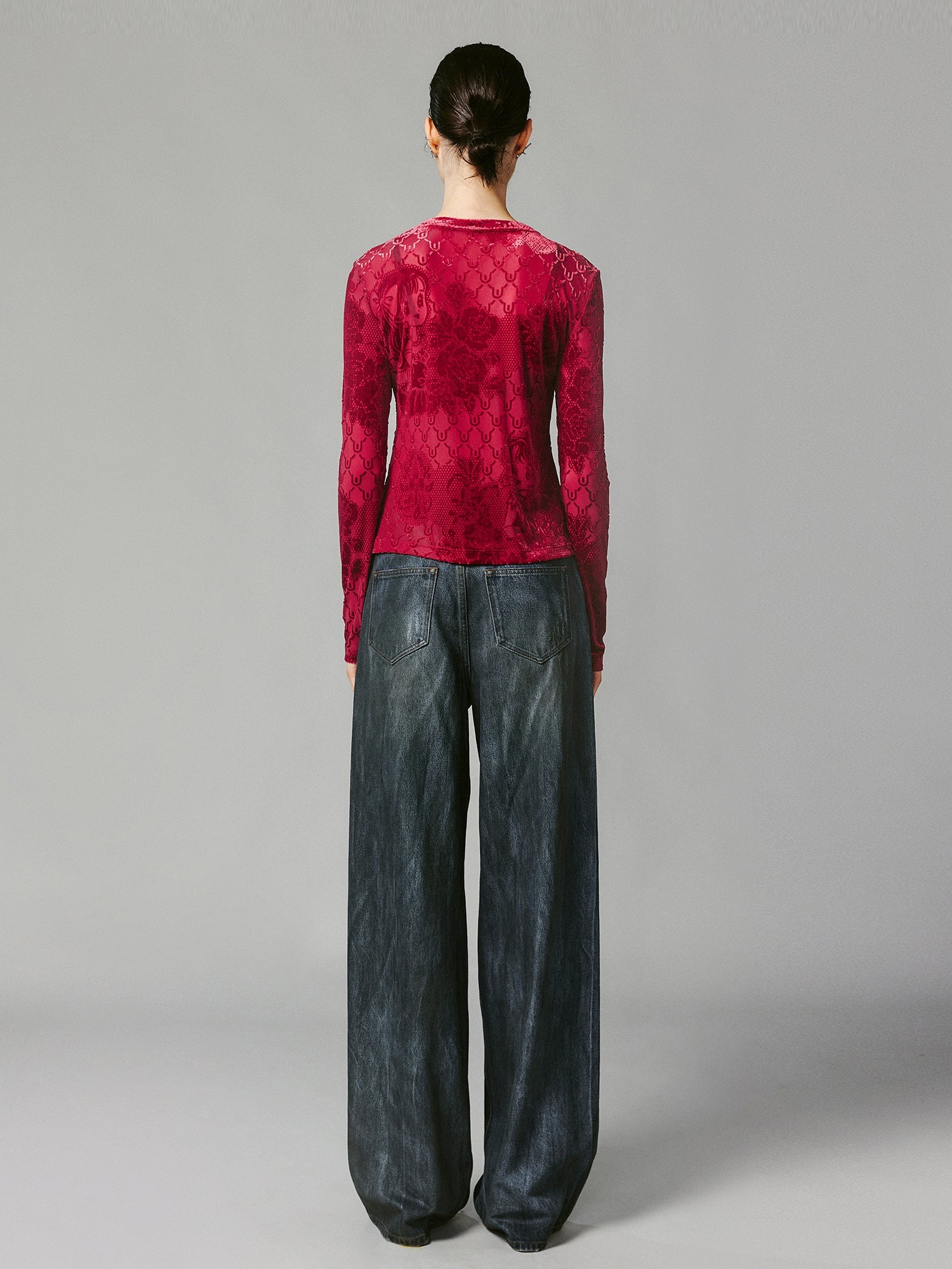 Anime girl velvet burnout t-shirt