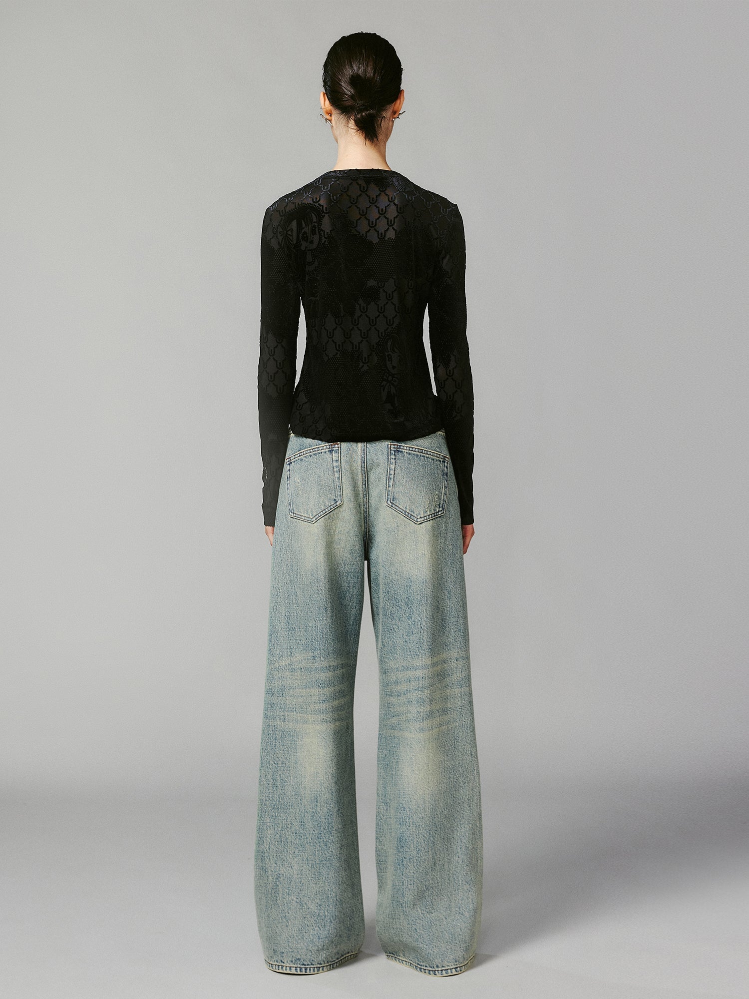 Anime girl velvet burnout t-shirt