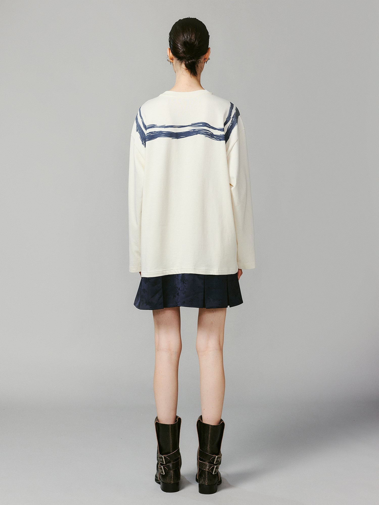 Graffiti trompe l'oeil sailor anime girl long-sleeve dress