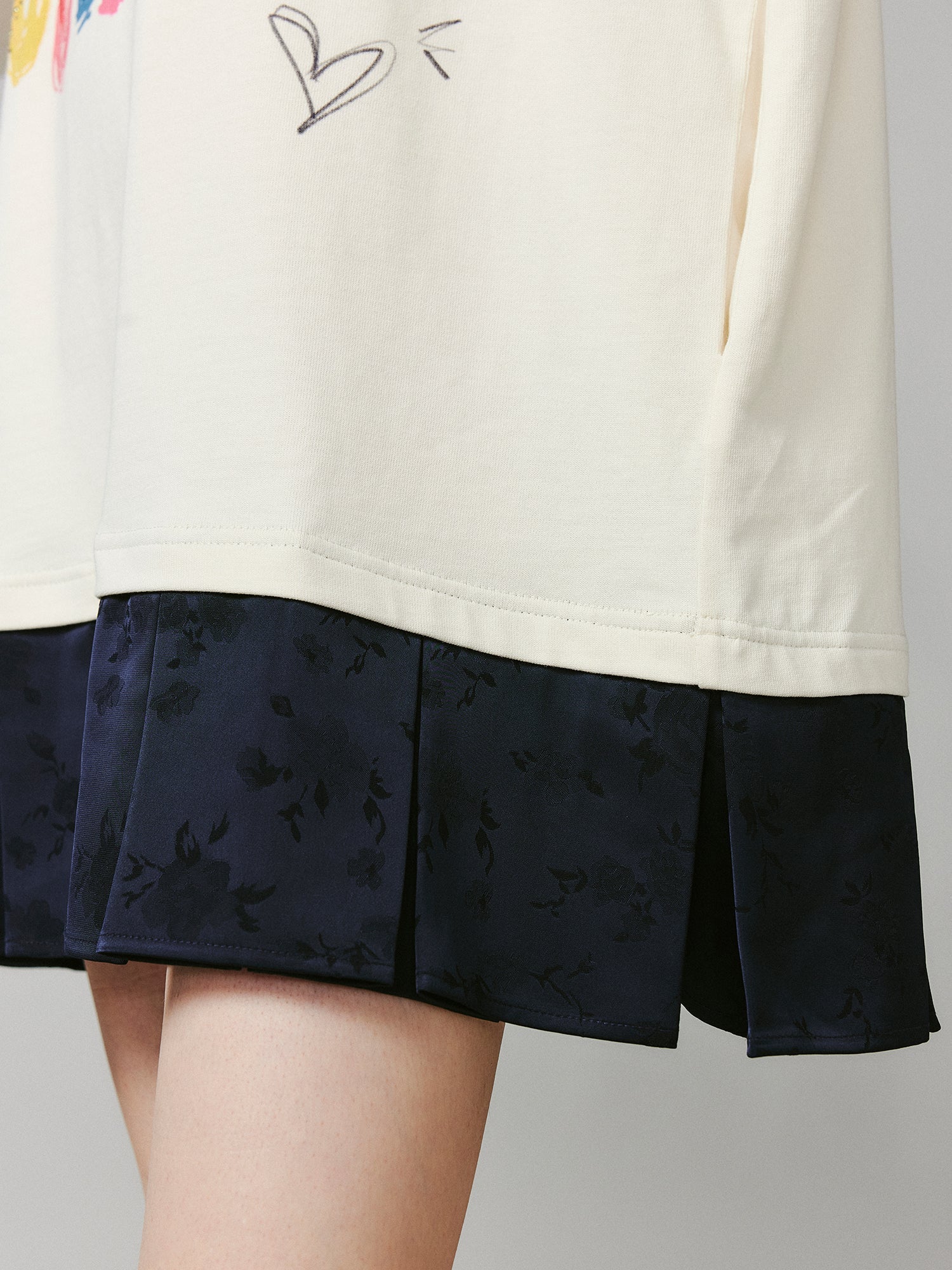 Graffiti trompe l'oeil sailor anime girl long-sleeve dress