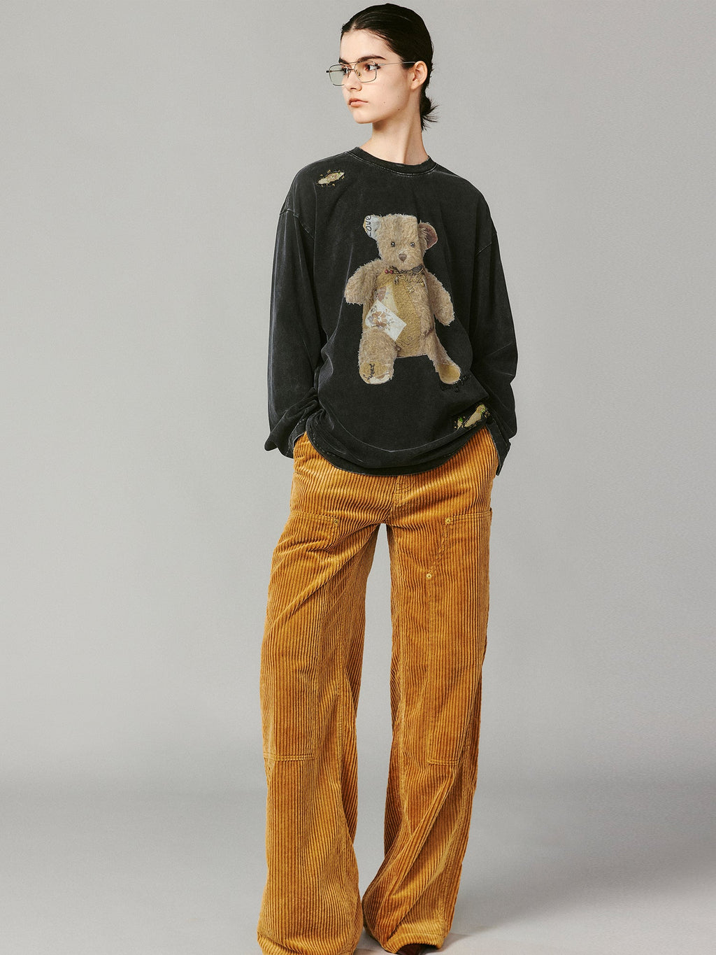 Washed corduroy workwear pants