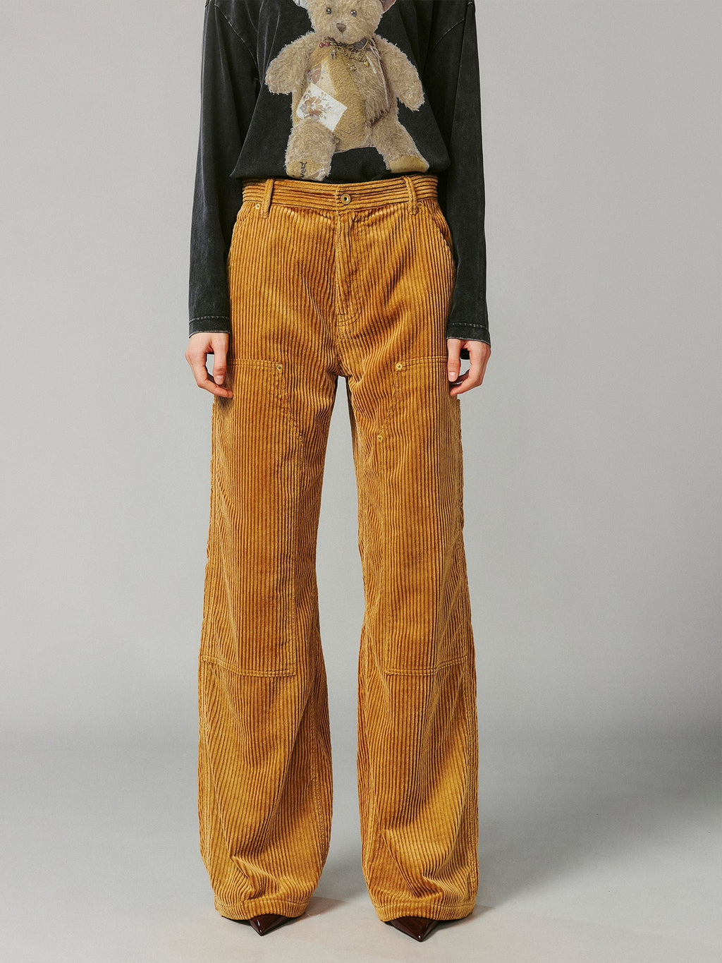 Washed corduroy workwear pants