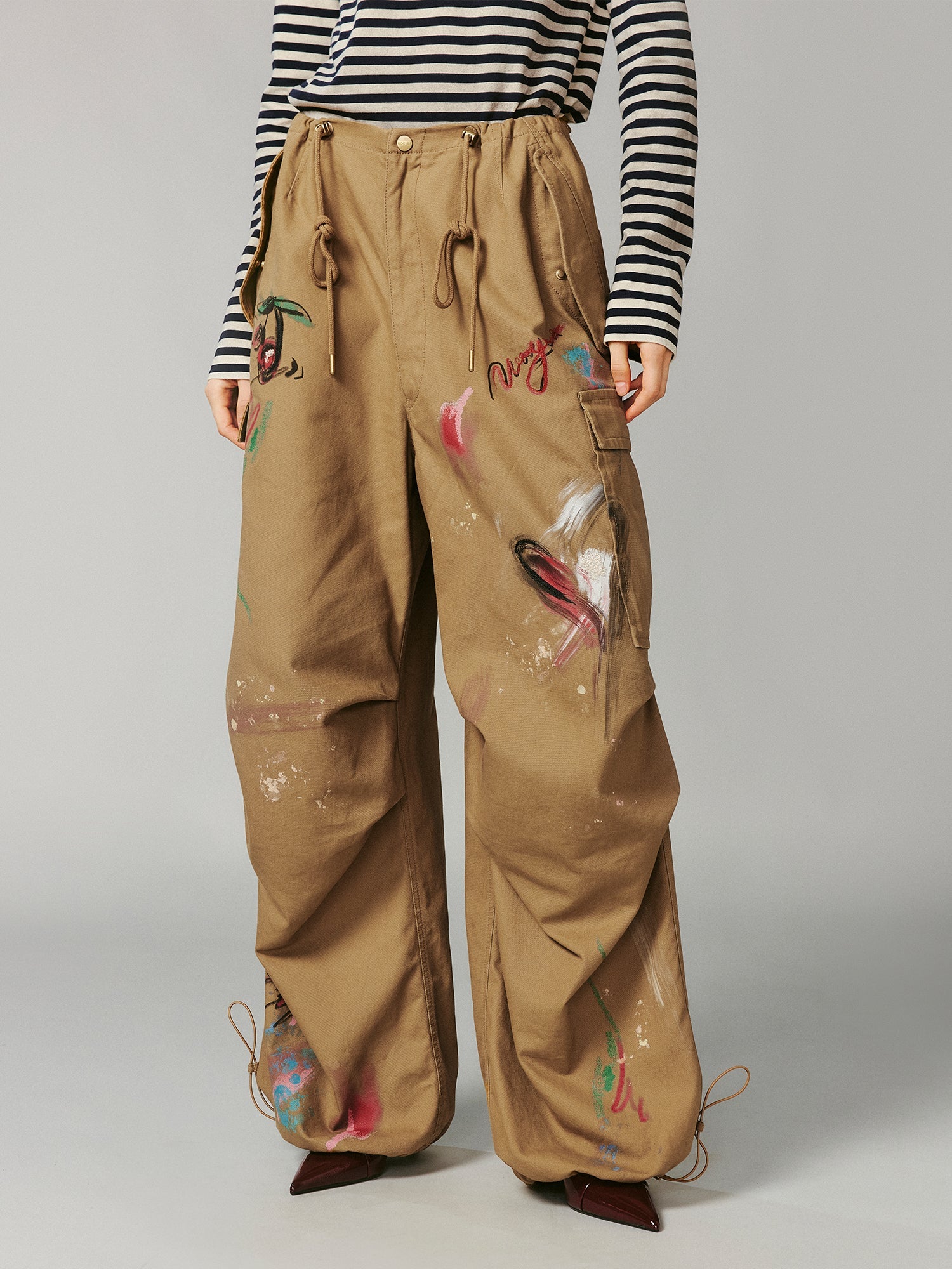 Vintage graffiti paratrooper pants