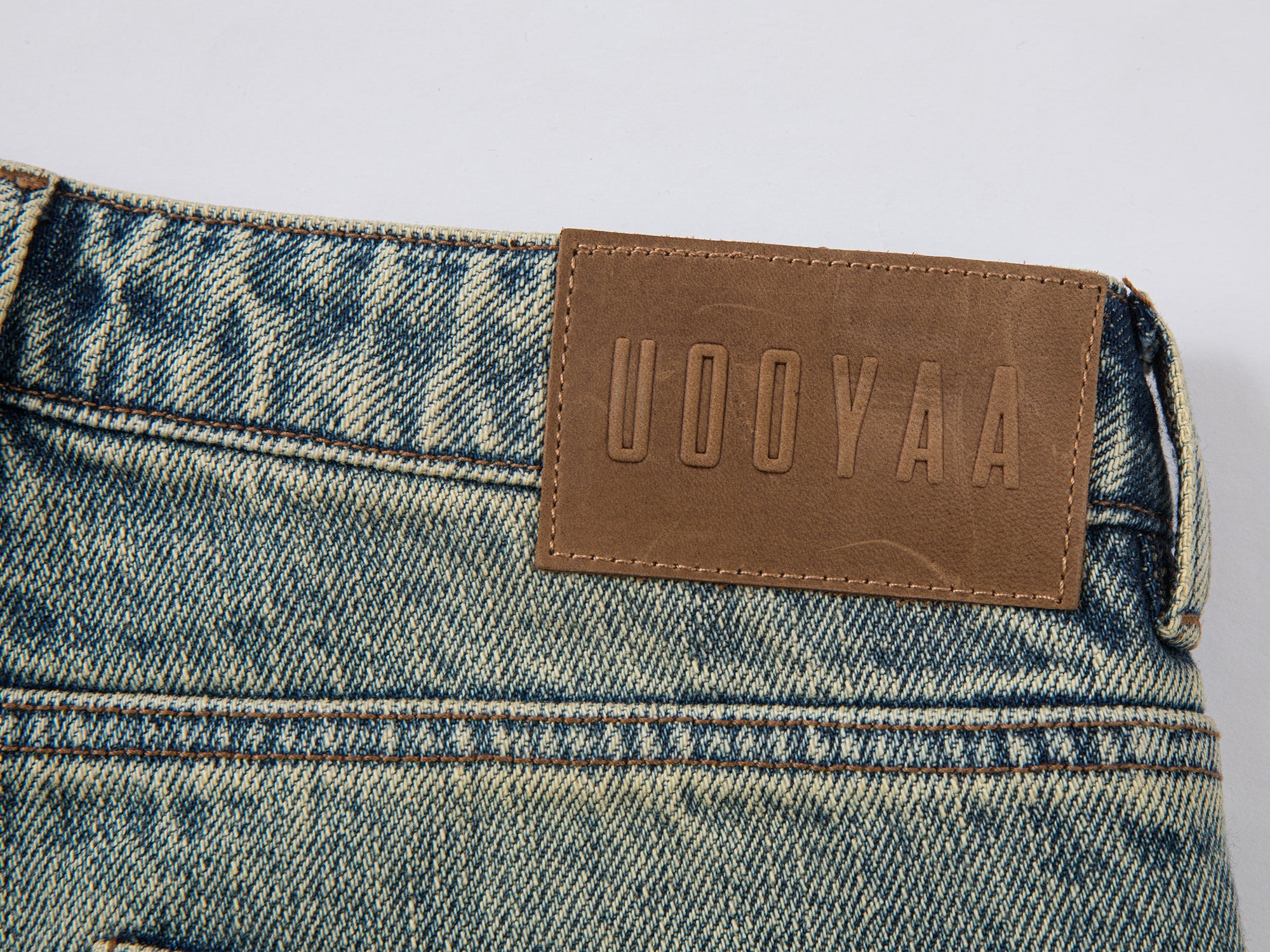 Artistic patchwork jeans