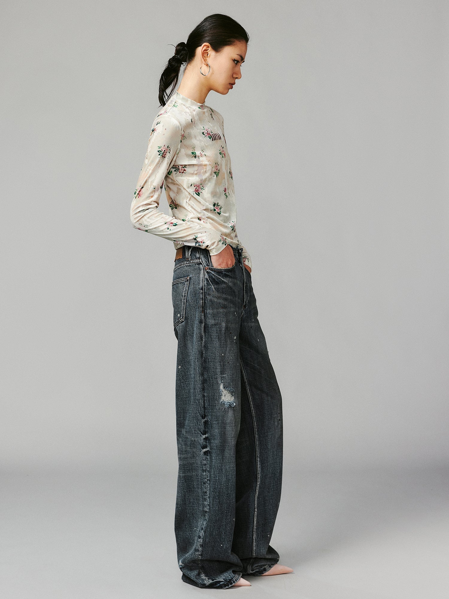 Paint-splatter jeans