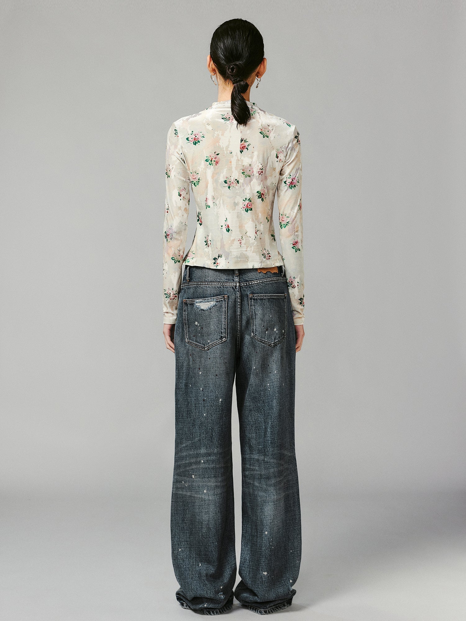 Paint-splatter jeans