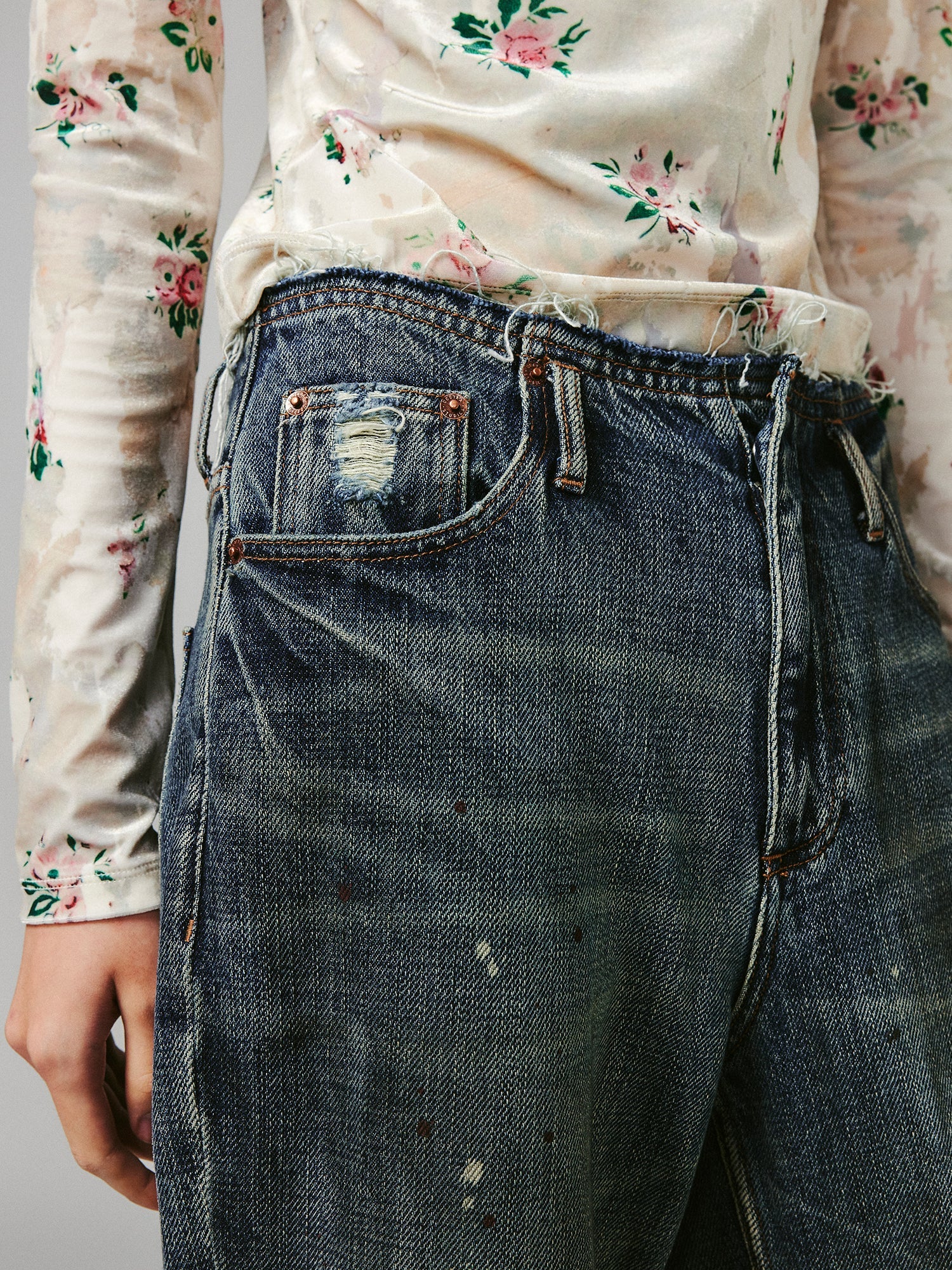 Paint-splatter jeans