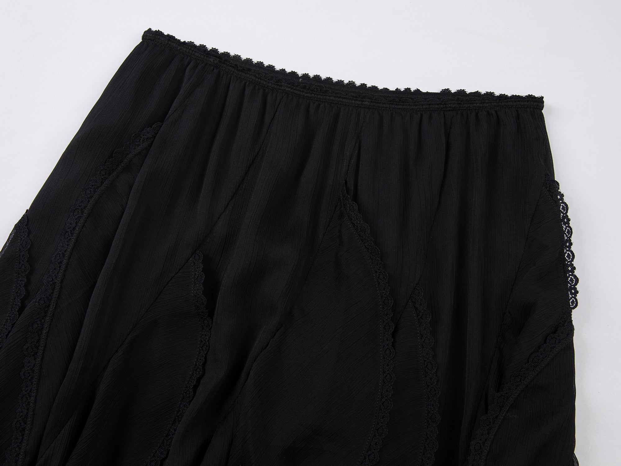 Ruffled A-line skirt