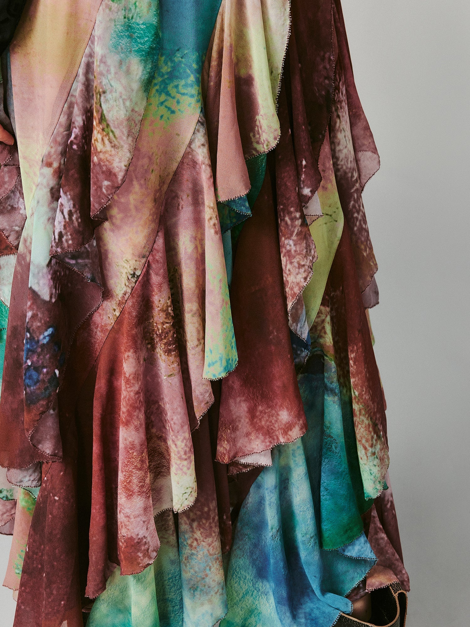 Ruffled A-line skirt