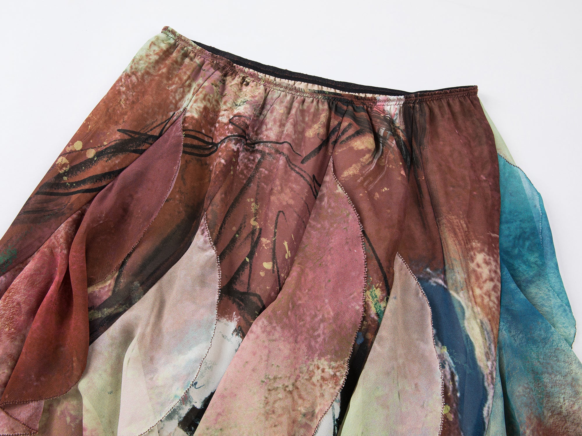 Ruffled A-line skirt