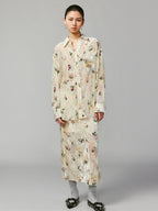 Floral crushed velvet shirt