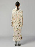 Floral crushed velvet shirt