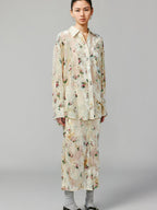 Floral crushed velvet shirt