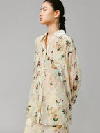 Floral crushed velvet shirt