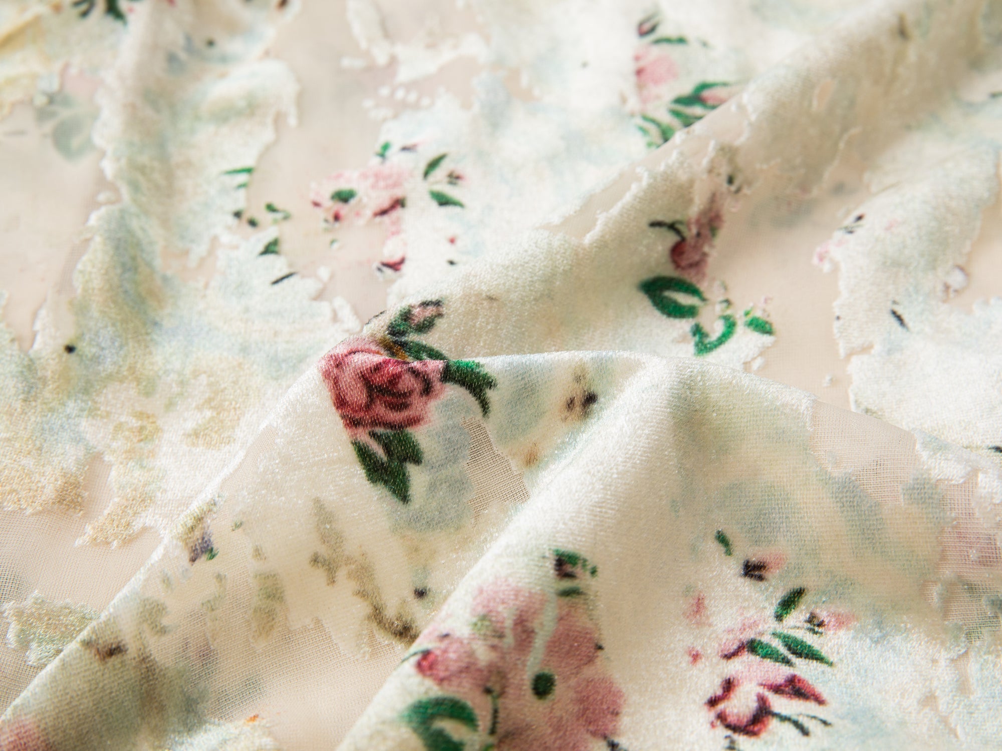 Floral crushed velvet shirt