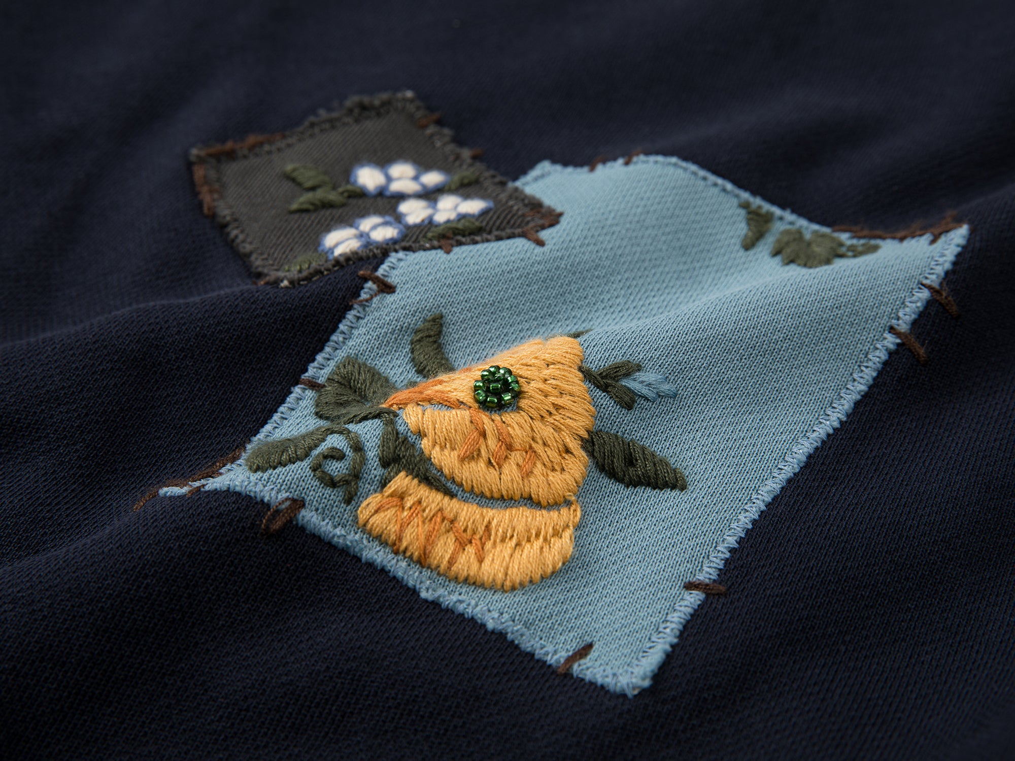 Floral patch hooded jacket