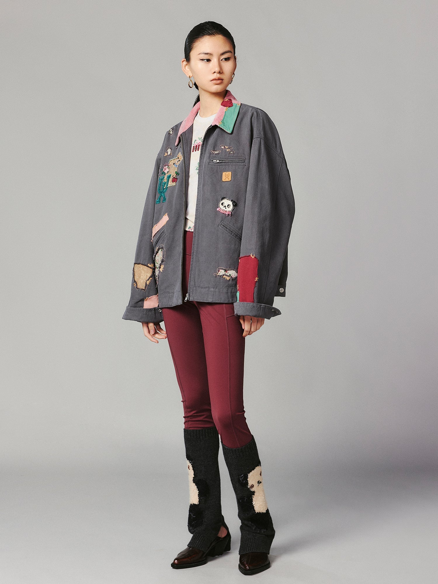 Panda sock-leg yoga pants