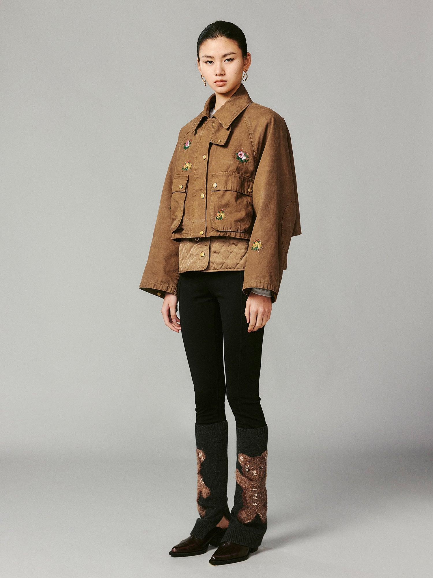 Teddy bear sock-leg yoga pants