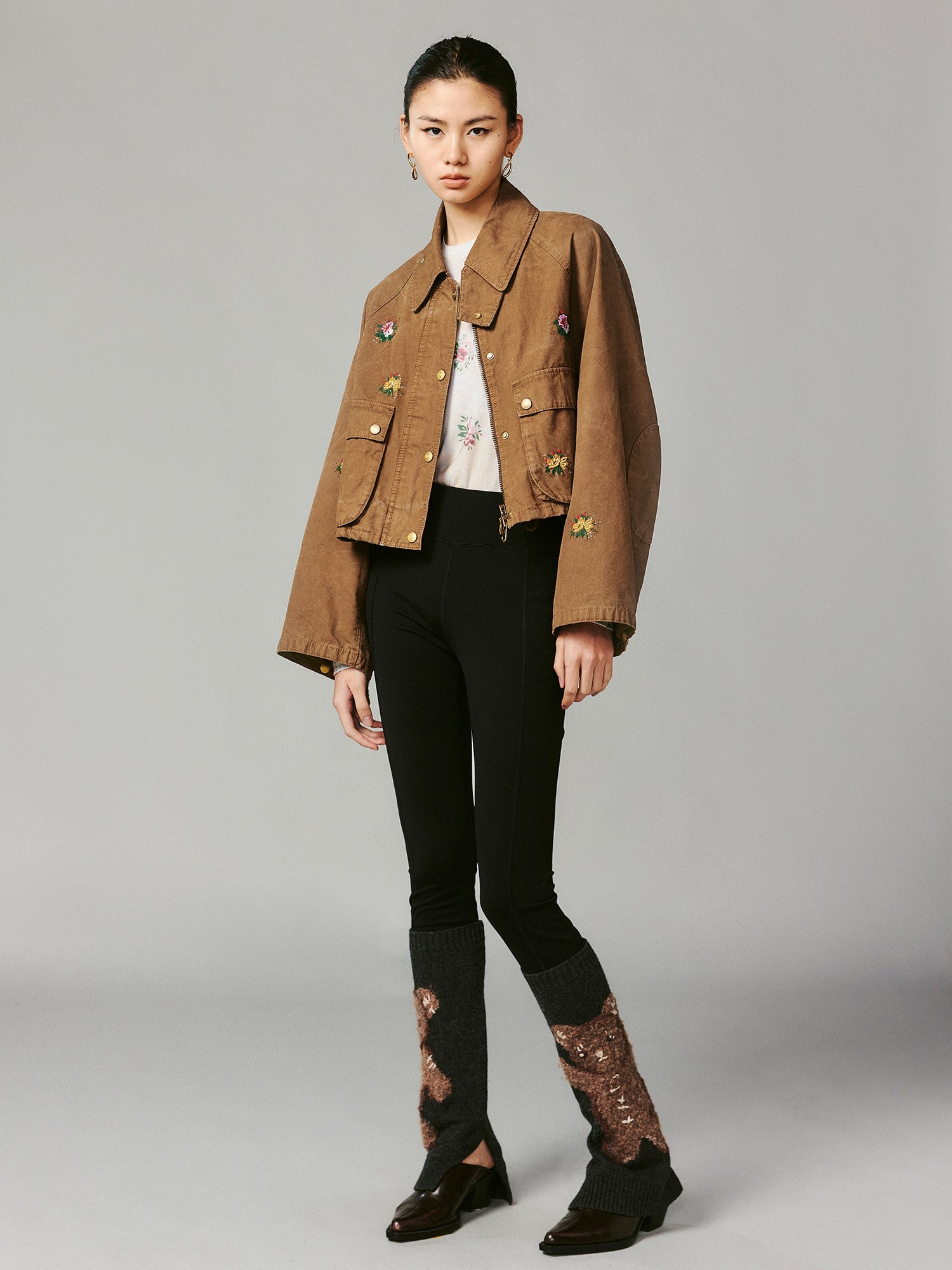 Teddy bear sock-leg yoga pants