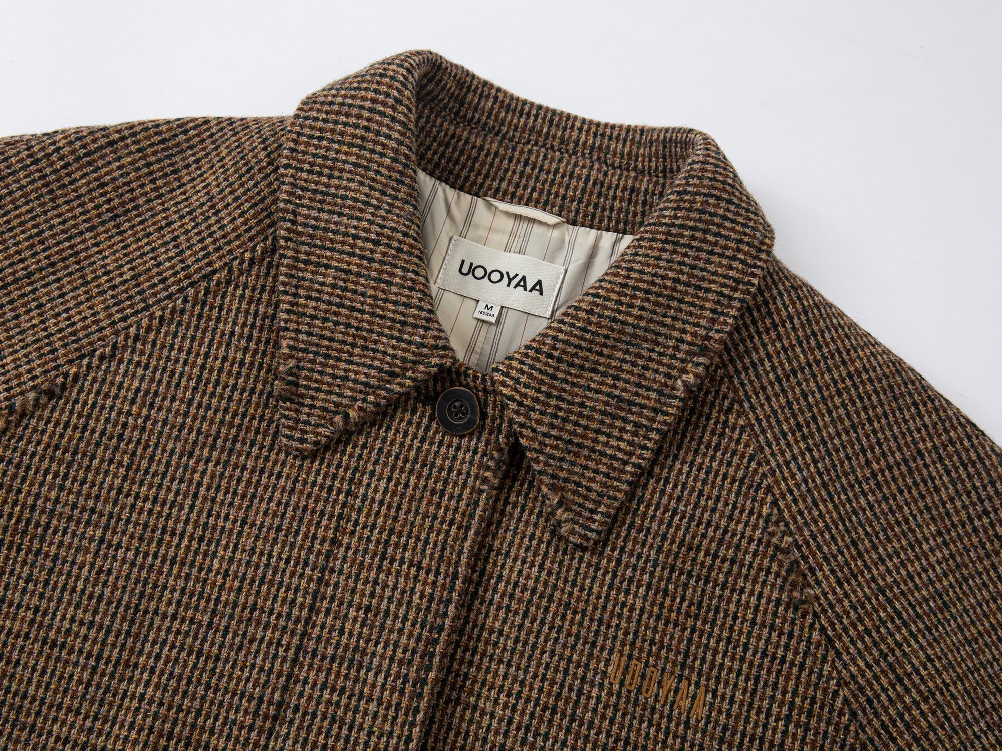 Retro balmacaan distressed hem pleated wool coat