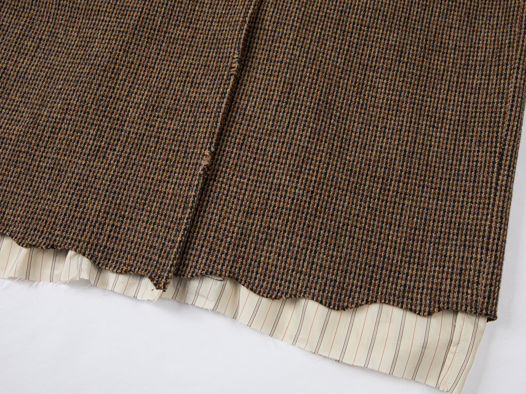 Retro balmacaan distressed hem pleated wool coat