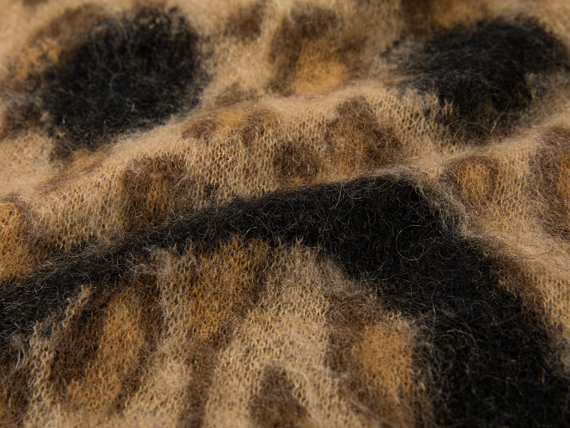 Leopard print crying face pullover sweater