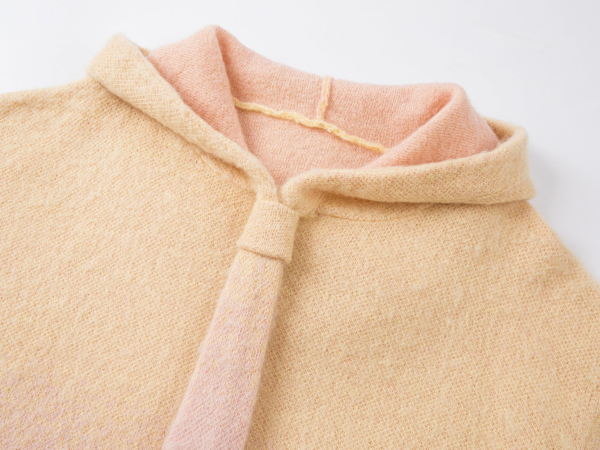 Gradient color tie-dye hooded pullover sweater