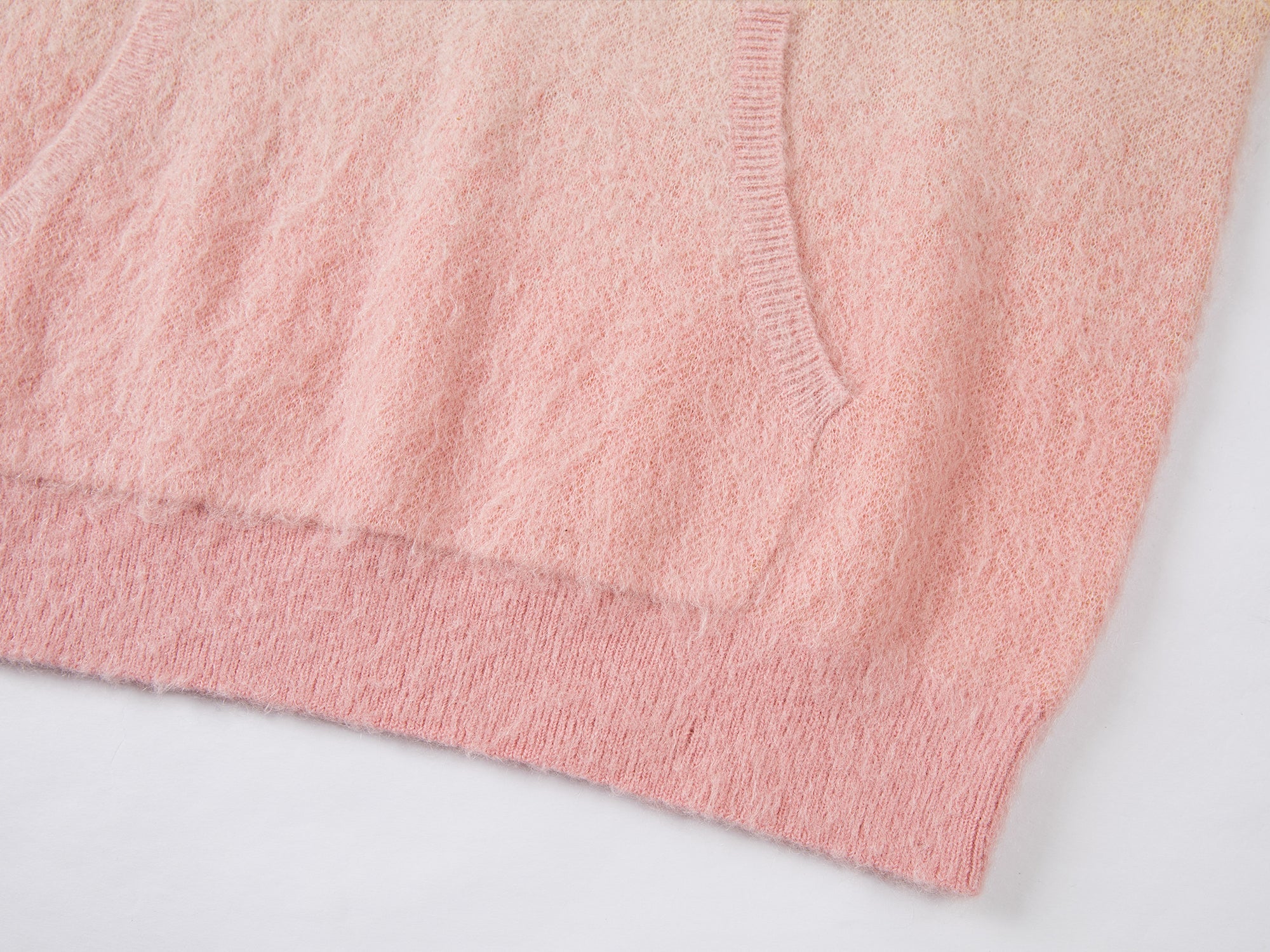 Gradient color tie-dye hooded pullover sweater