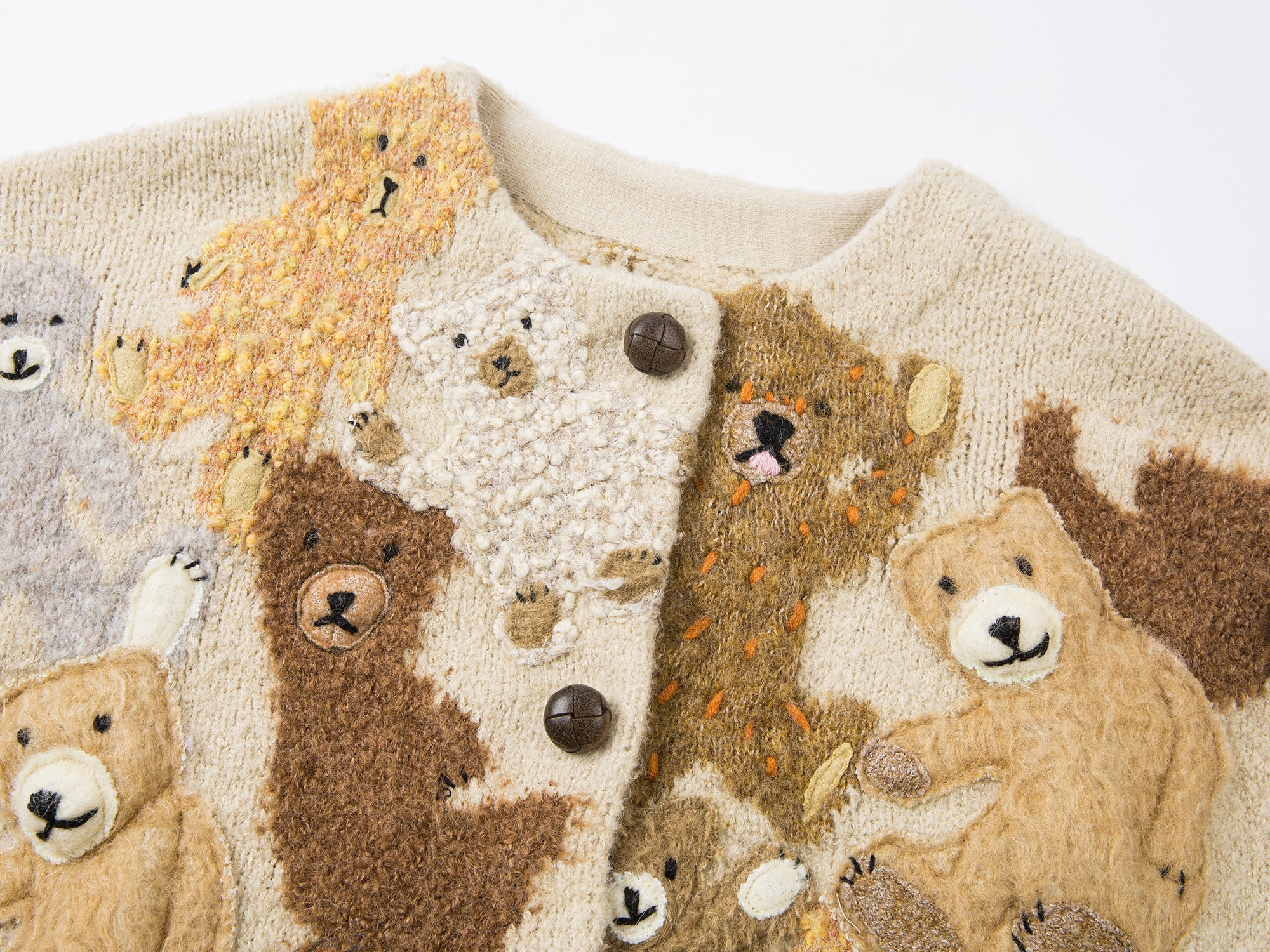 Furry bear and panda cardigan