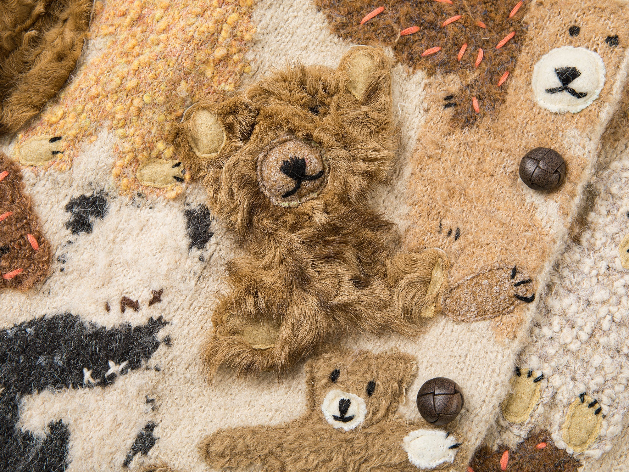 Furry bear and panda cardigan